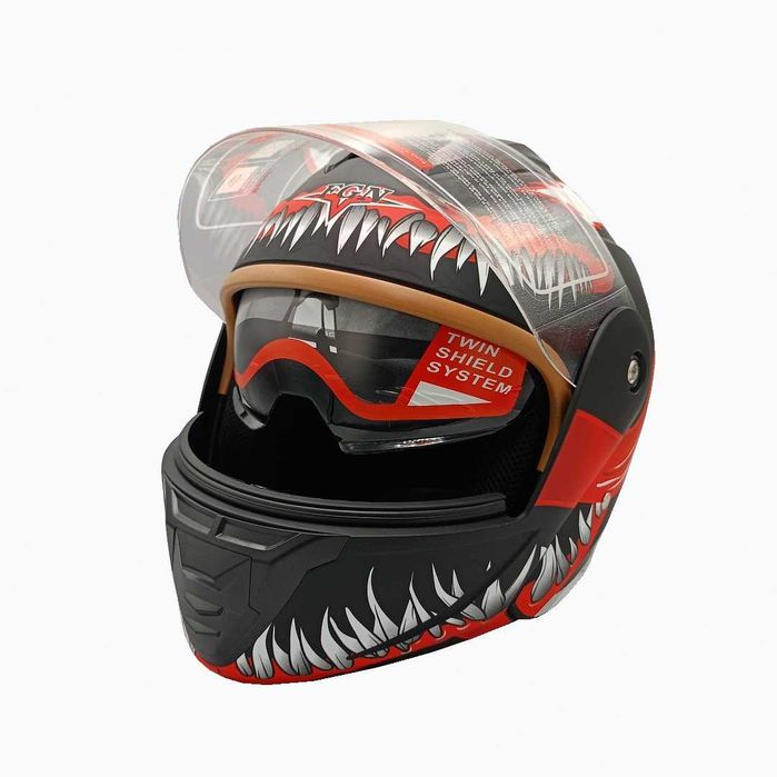 Модуларна каска с вградени слънчеви очила