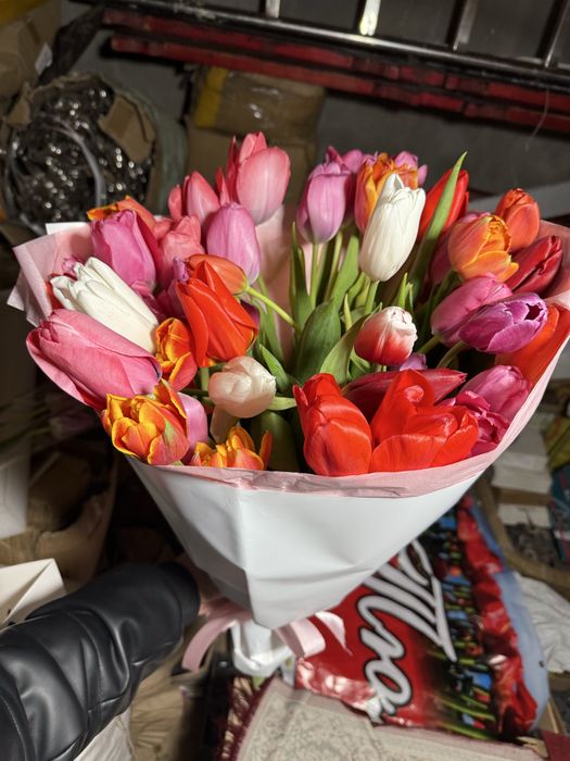 Микс букет тюльпан