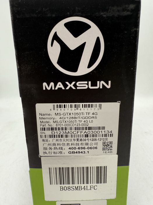 Placa video Maxsun GeForce GTX 1050 Ti 4GB Sigilata
