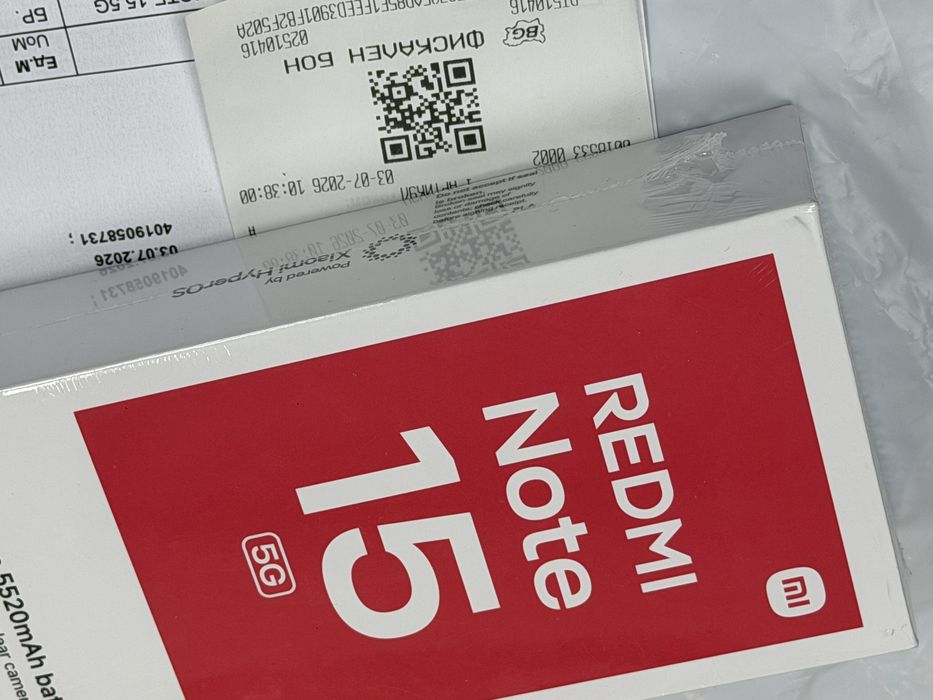 ЗАПЕЧАТАН 128GB Xiaomi Redmi Note 15 5G VIVACOM Гаранция 2028 BLUE