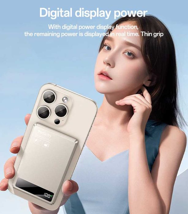 Yesido YP66 Ультра Тонкий 5000mAh 15W PD20W Power Bank iPhone 15 16 17