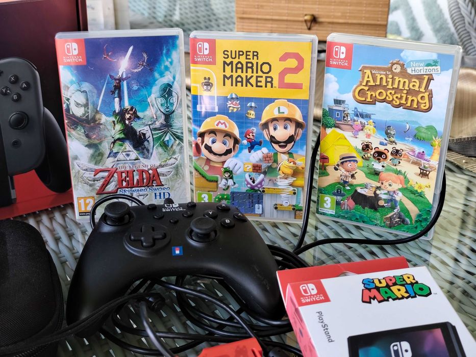 Pachet Nintendo Switch V1 Impecabil + Controller Pro Original + 3 Jocuri Top + Accesorii (Cutie)