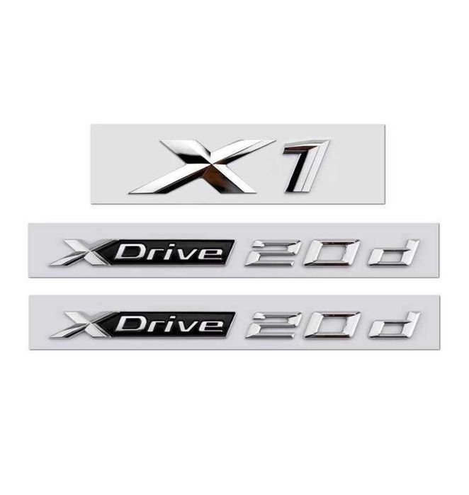 Set embleme BMW X1 xdrive 20d / Stema Sigla Emblema Sticker Scris ...