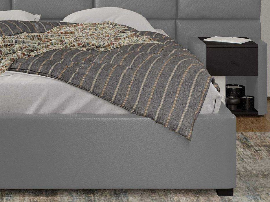 Pat tapitat Cico rabatabil 287 x 114 C2 din piele/stofa Gri Nube 81