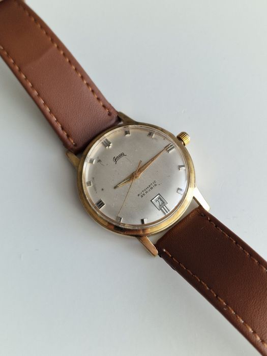 Ceas automatic placat cu aur Swiss made marca Gama. Mecanism ETA2472.