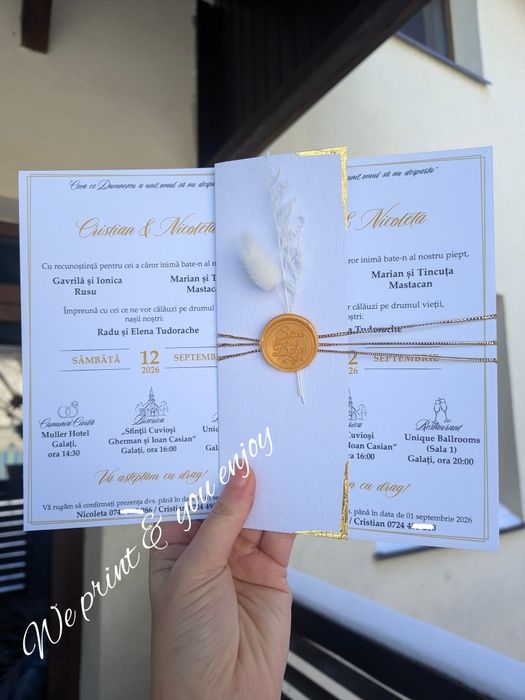 Realizez invitații nuntă/botez