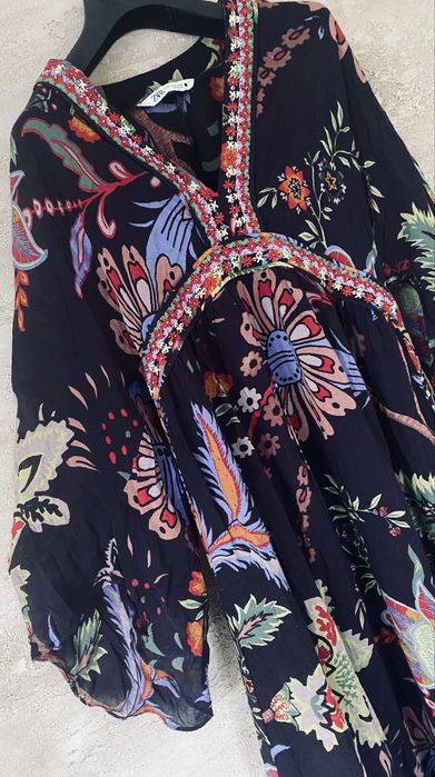 Флорална Дълга етно стил Рокля ZARA- XS/S