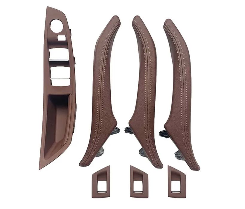 Set manere complete piele crem bej oyster negru Bmw seria 5 f10 f11