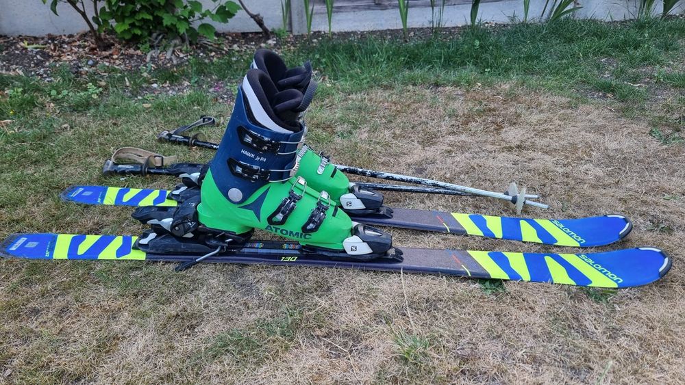 Детски ски  Salomon 130см , ски обувки Atomic 25.5