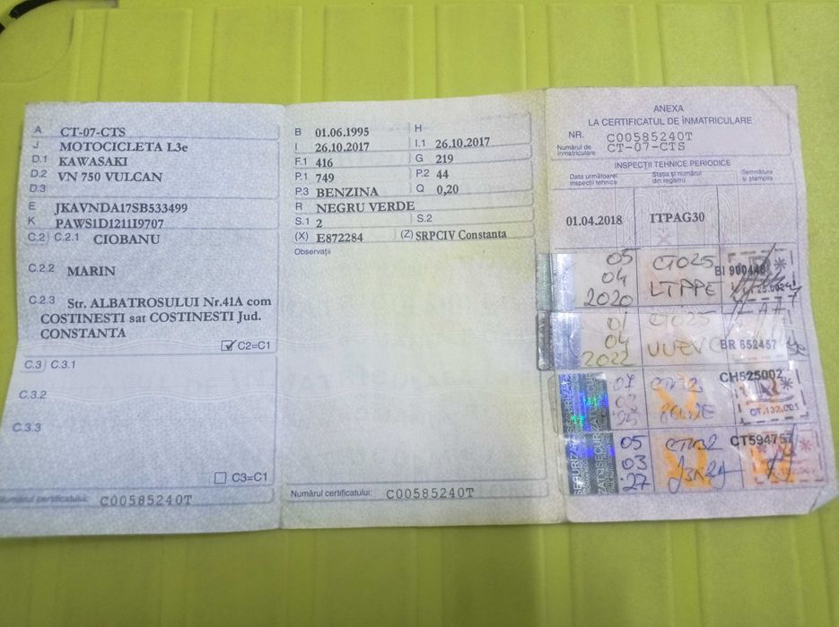 Kawasaki Vulcan 750A din ,1995