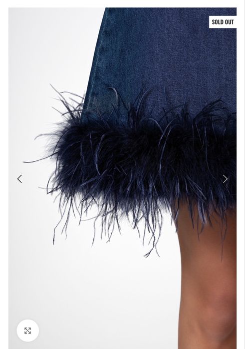 Дънкова рокля с пера