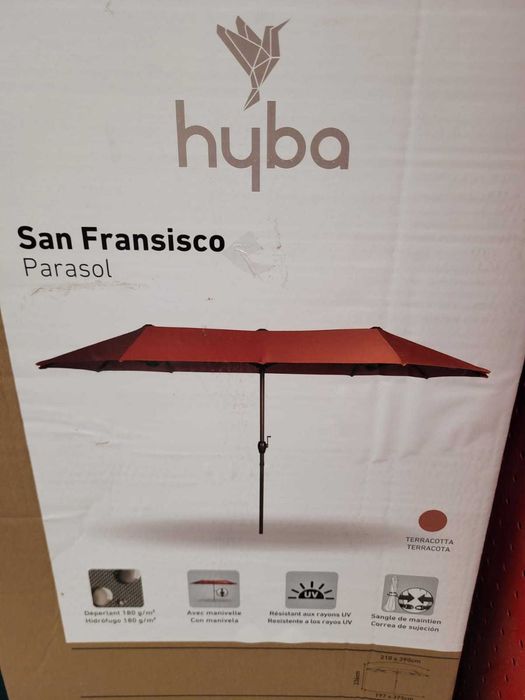 Vand Umbrela 400x200x237 cm, cu manivela, Burgundy, NOUA Pret 449 Lei