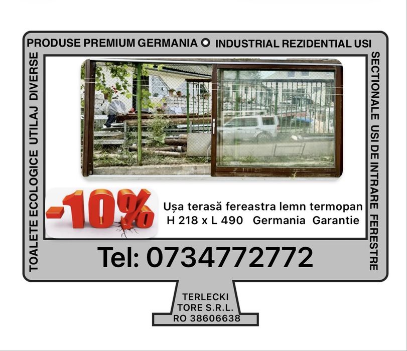 USA TERASA CULISANTA lemn gem trrompan H 218 x L 490 Germania
