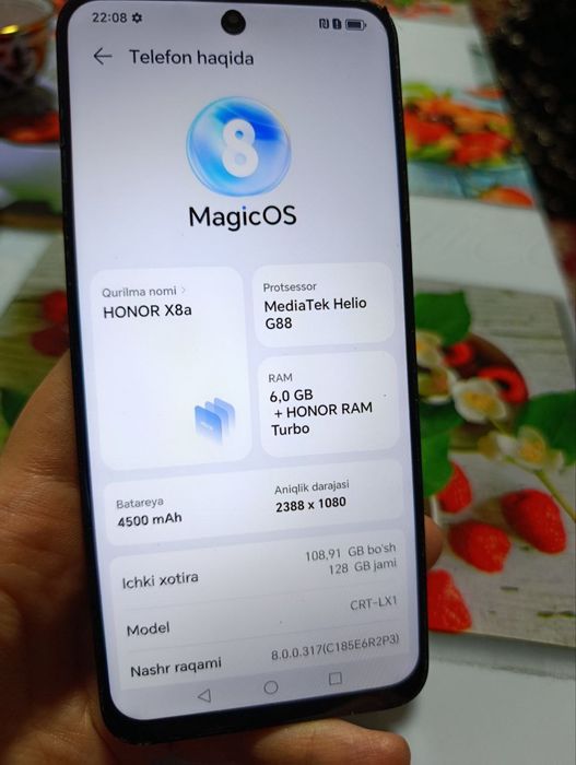 Srochna sotiladi honor X8a