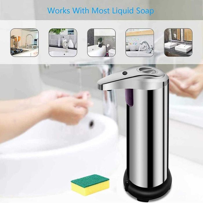 Хромиран диспенсър за сапун със сензор и три нива на дозатора