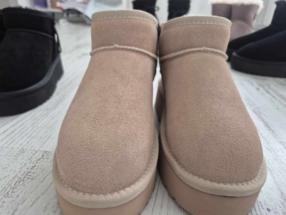 Cizme  UGG mini Bej / botine ugg piele naturala/Transport gratuit