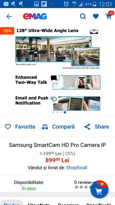 Samsung SmartCam HD Pro Camera ip Wireless Full hd1080