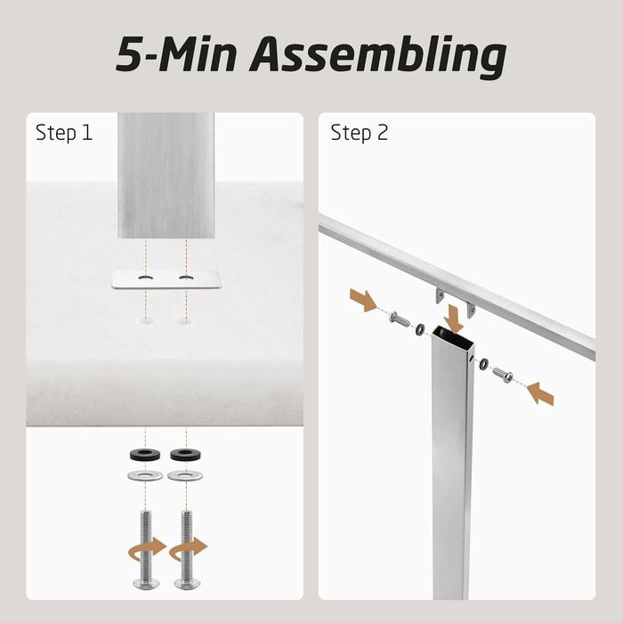 KES стойка за кърпи 2 нива с мраморна основа от неръждаема стомана