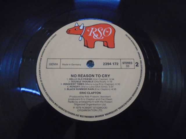 винил  пластинка  Eric Clapton ‎– No Reason To Cry Label