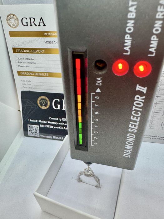 Сребърен пръстен с мойсанит (Диамант) 1 карат