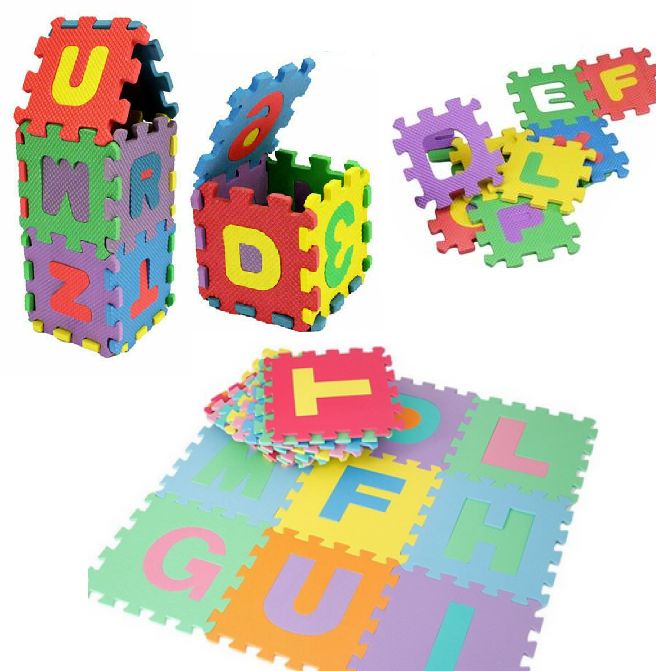 Детска подова настилка тип мек пъзел 10 парчета х 30см