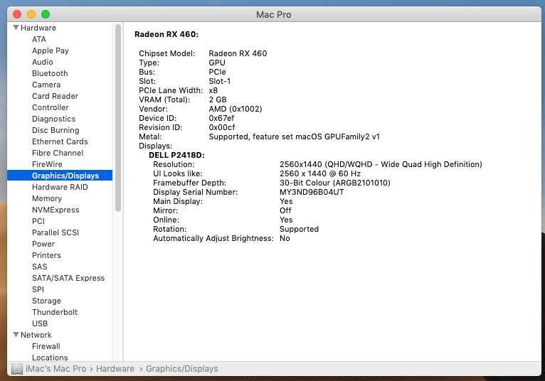 Apple MacPro 5.1, 2xXeon X5650, 32GB, Fusion 3.25TB, AMD Radeon RX 460