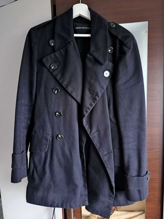 Jacheta French Connection Coat Double Breasted Mod Peacoat, Dark Blue