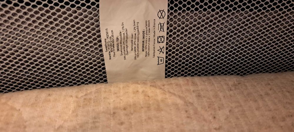 Pătuț de călătorie cu saltea din fibră de cocos