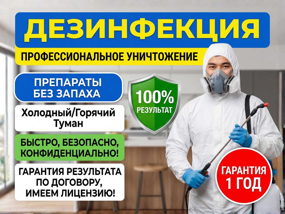 Дезинфекция. Удаление плесени, грибка. Обработка от неприятного запаха