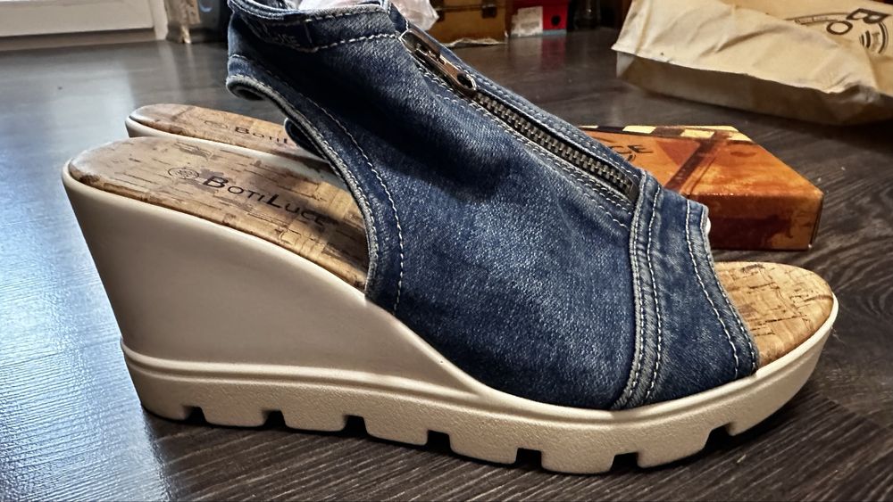 Дамски дънкови сандали