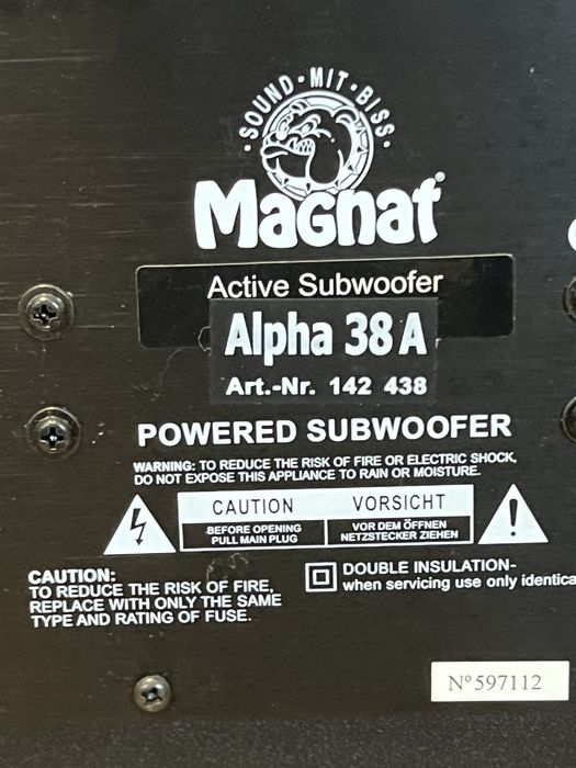 Subwoofer imens Magnat Alpha 38A bass 38cm