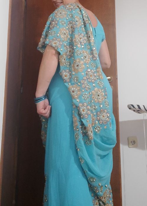 Луксозно индийско сари от шифон