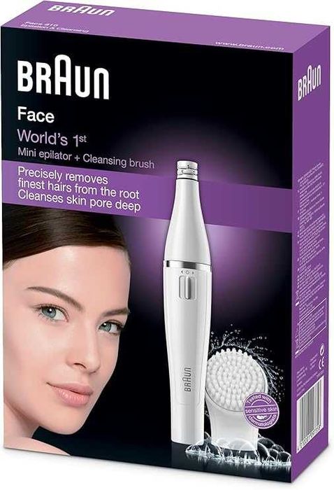 Епилатор за лице Braun - Face 810, 1 степен, 3 приставки, бял