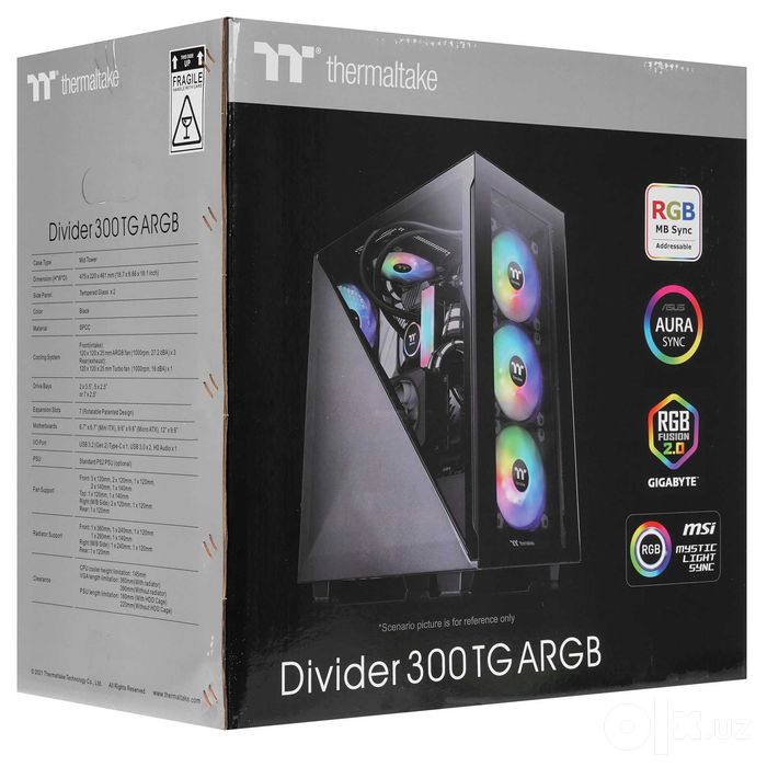 - Корпус Thermaltake Divider 300 Tempered Glass ARGB Edition Black