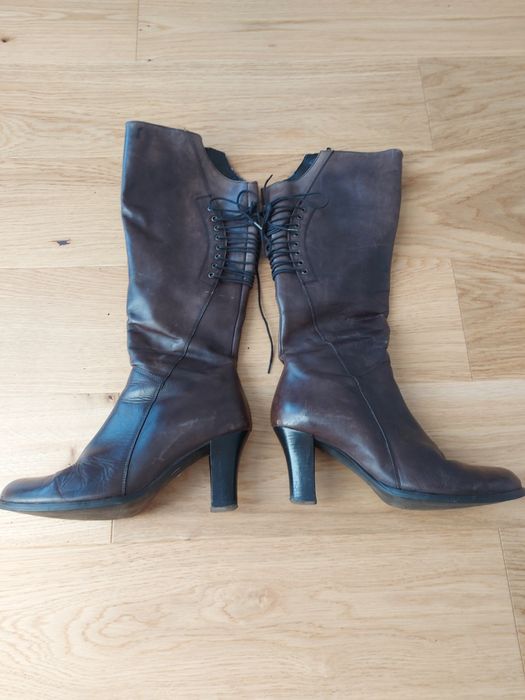 Cizme toc din piele cu fermoar 38