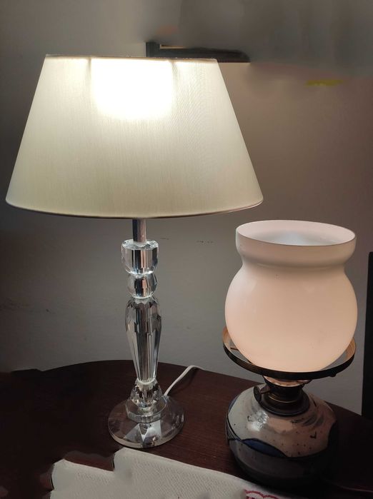 2за60€ Немски нощни настолни лампи кристал/текстил и керамична/стъкло