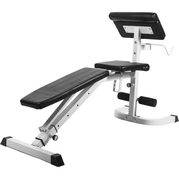 Bancă reglabilă Scott Alb/Negru, inclinata