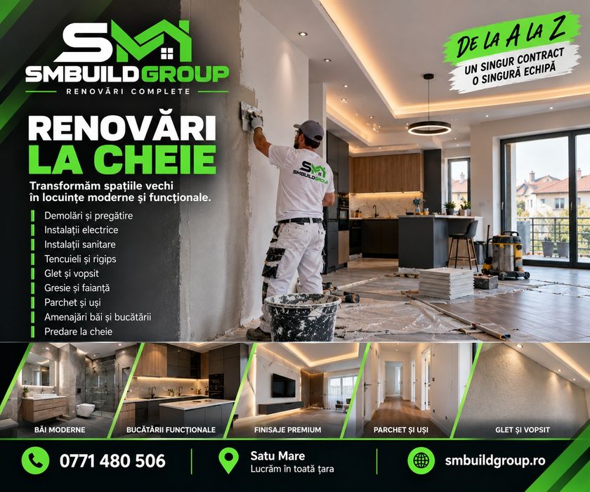 Renovari Complete Satu Mare | Interioare, Fatade, Instalatii, Pavaje, Tencuieli, Sape
