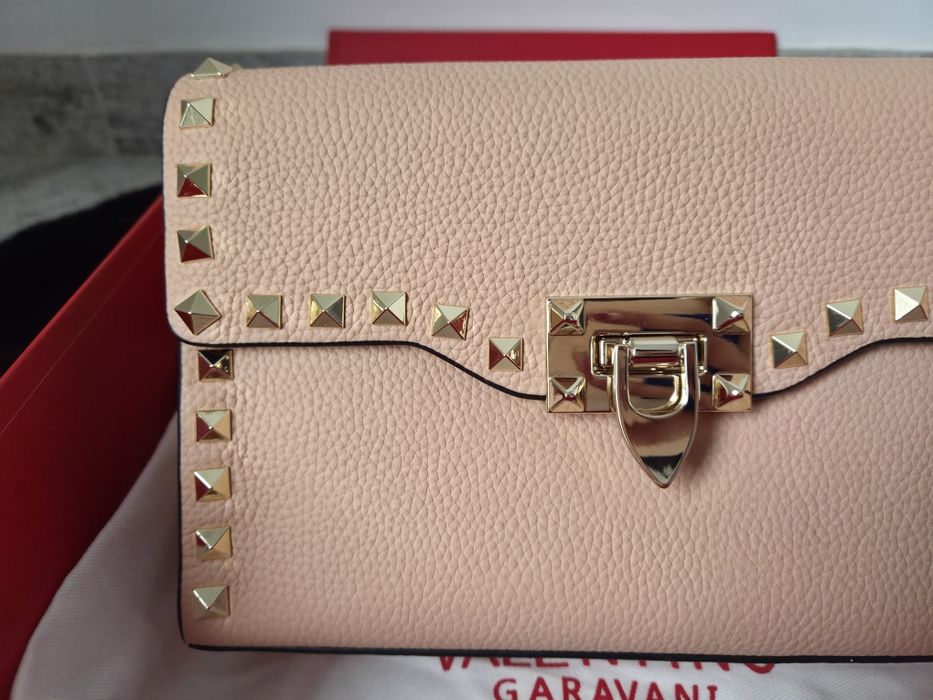 Valentino Garavani Rockstud Flap Bag Powder Pink
