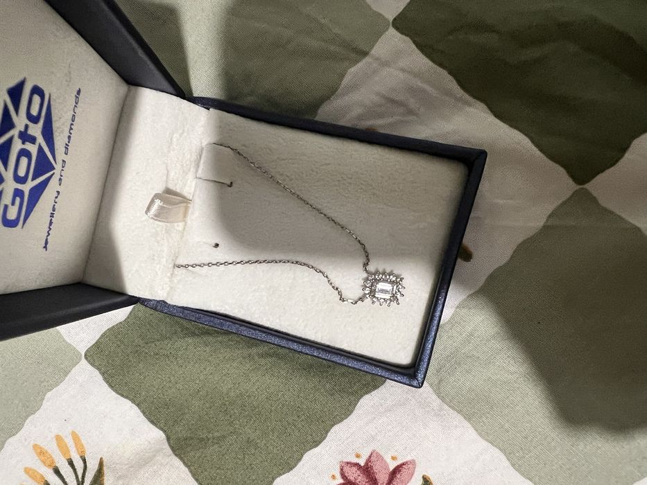 Сребърно Колие Goto със създадени диаманти