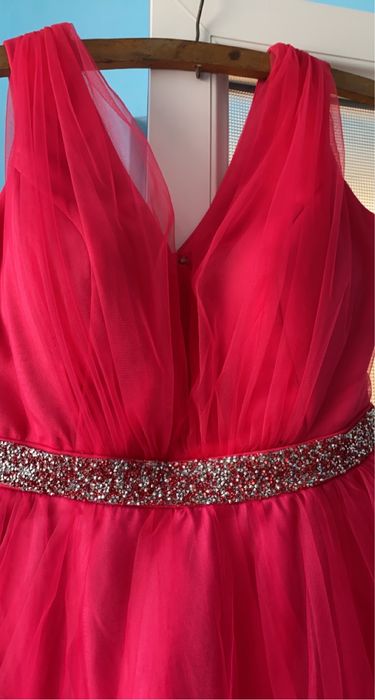 Rochie tull roz, marimea 40
