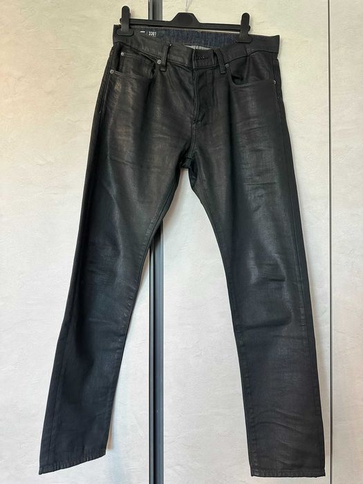 Blugi G-Star Raw 3301 slim, 31W - 32L, peliculizati, negru