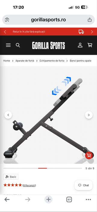 Aparat Banca Lombar Lombari  pentru extensia spatelui E-Series pliabila nou Germany