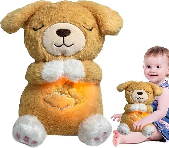 Дишаща плюшена играчка Кученце със звук, светлина и дишащо движение