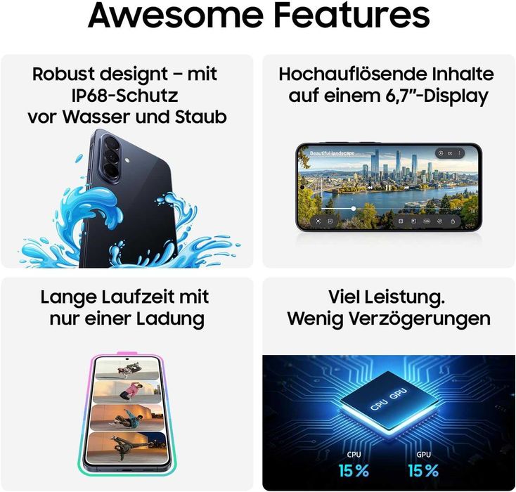 Samsung Galaxy A57 A576 5G Dual Sim 8GB RAM 256GB Awesome Lilac, Icyblue, Gray, Navy Нов!2г Гаранция!