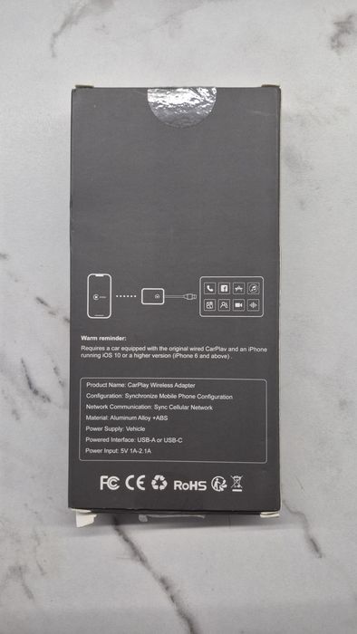 AdaptAuto Wireless 2 în 1, Compatibil cu IOS/Android