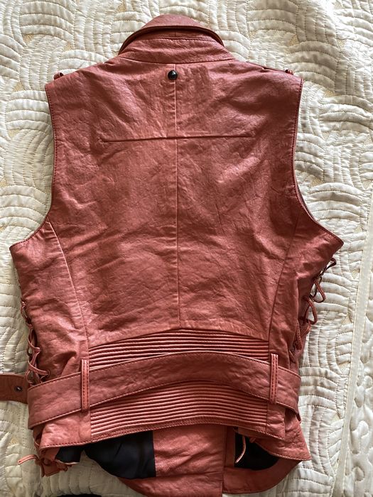 Дамски елек Diesel от естествена кожа, размер М