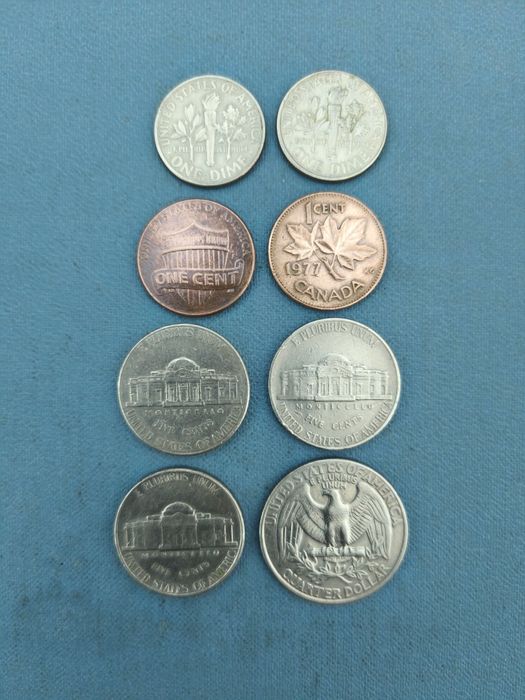 Монеты США и Канады.