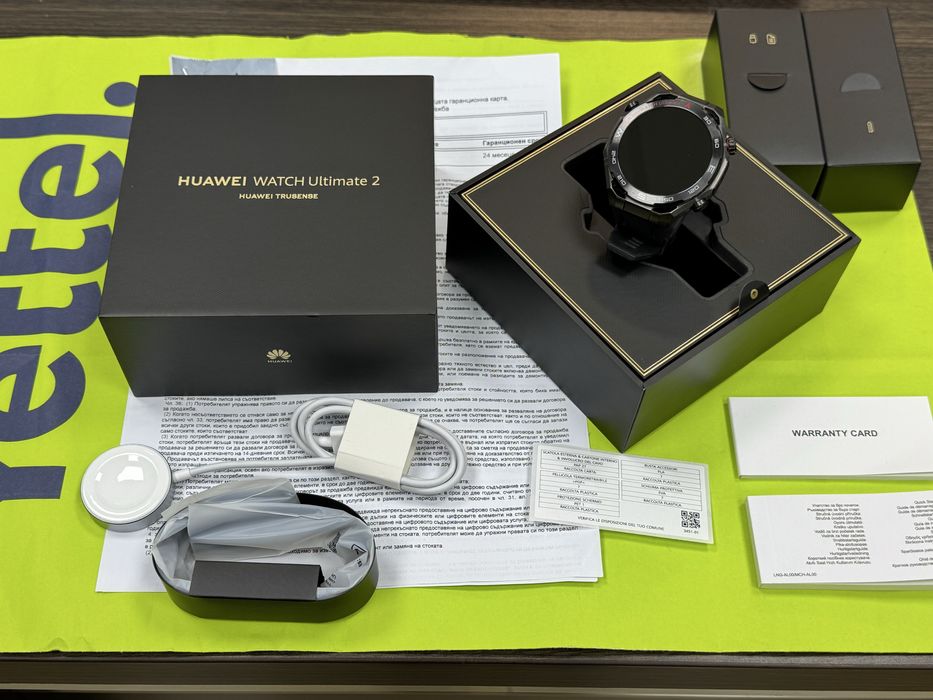 КАТО НОВ 48mm Huawei watch Ultimate 2 Yettel Гаранция 2027 Black