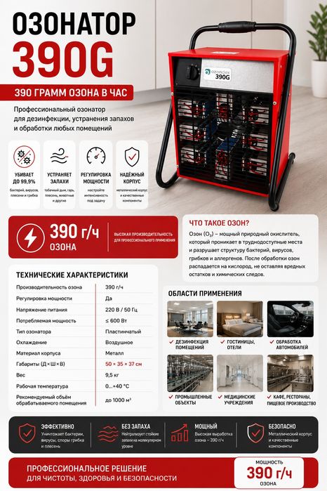 Озонатор модифицированный 390 грамм/час
